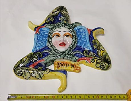 Barca In Ceramica Siciliana Dipinta A Mano - 19cm - Soprammobile O Antipastiera Artigianale - Foto 4